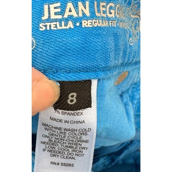 Express Jeans, Sky Blue Stella Legging, Regular Fit, Low Rise, Women's Size 8 - Picture 3 of 5